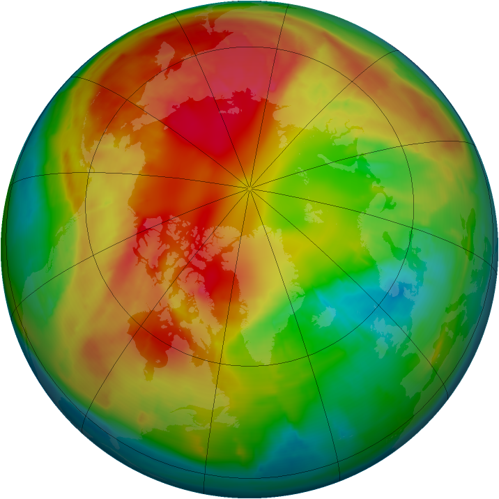 Arctic ozone map for 21 February 2012